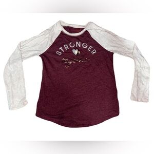 🔥NEW Cat & Jack Girls Red and White Long Sleeve Raglan Tee